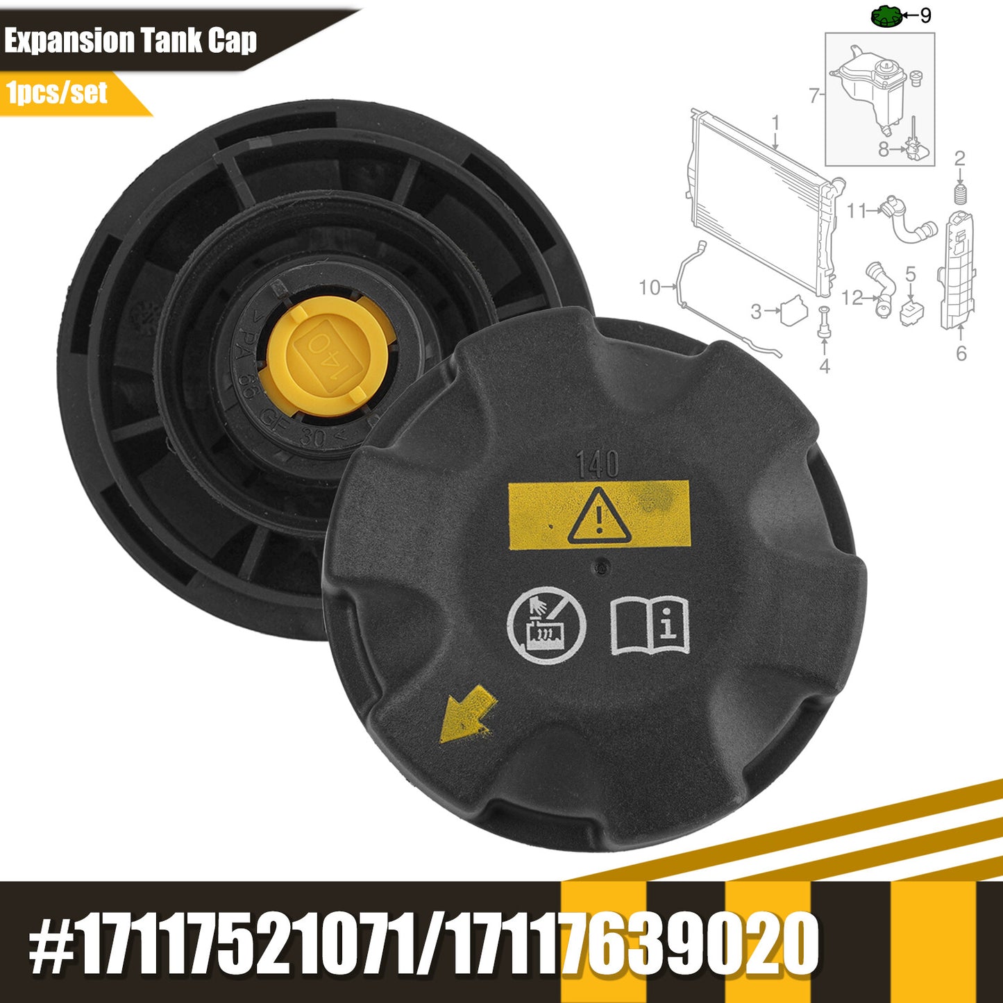 for BMW E82 E90 E92 X3 X4 X5 Z4 F10 F30 Coolant Expansion Tank Cap 17117639020