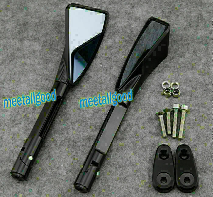 for Yamaha 1999-03 R6 2000-2001 R1 Black Aluminum L&R Rear Side Mirrors 2x CNC Q