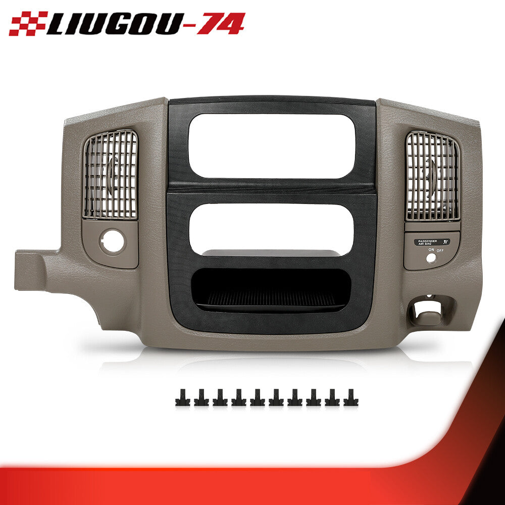 Suitable for 02-05 for Dodge for Ram Beige Dash radio panel climate decoration panel ventilation storage- v