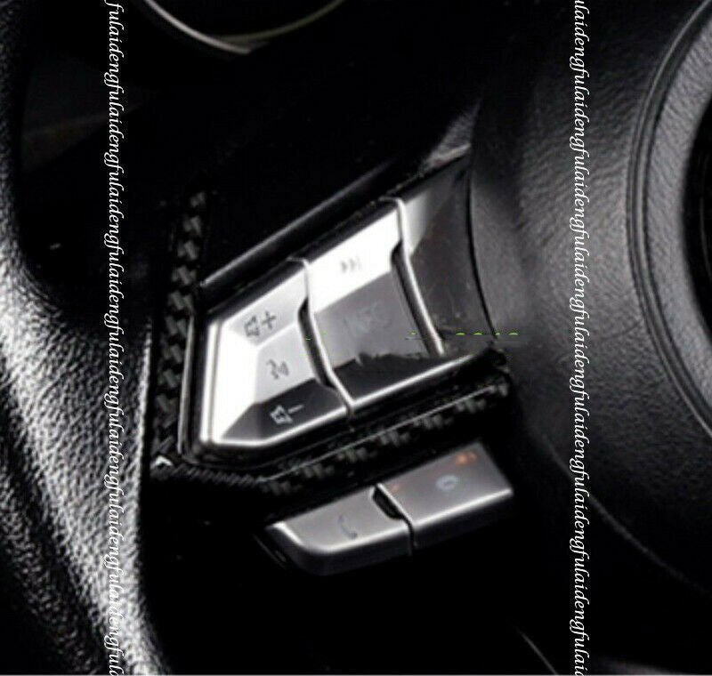 for Mazda 3 Axela 2017-2018 Carbon Fiber steering wheel button decor cover trim