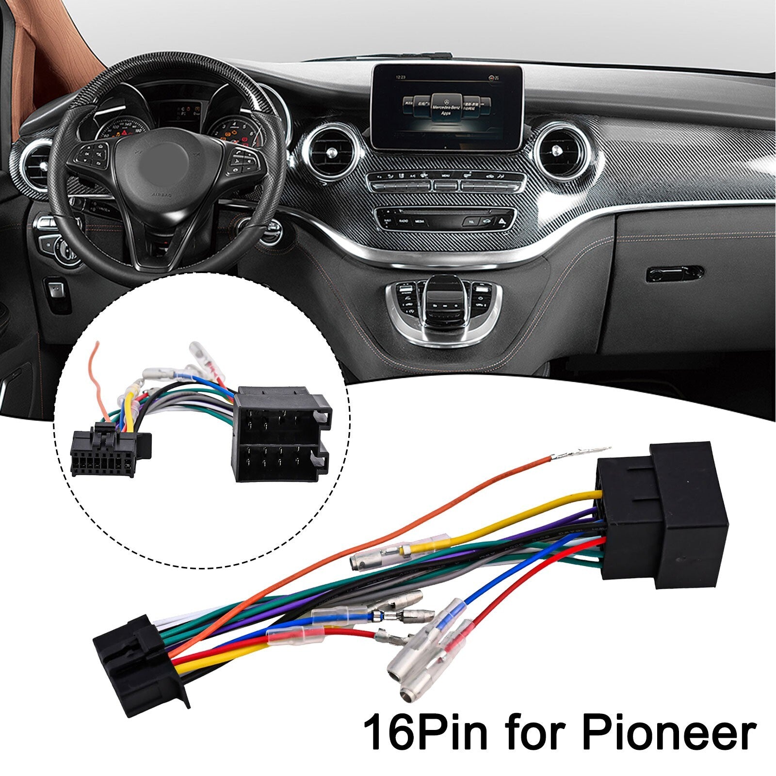 Car radio wiring harness for Pioneer DEH radios - easy to install, perfect fit.