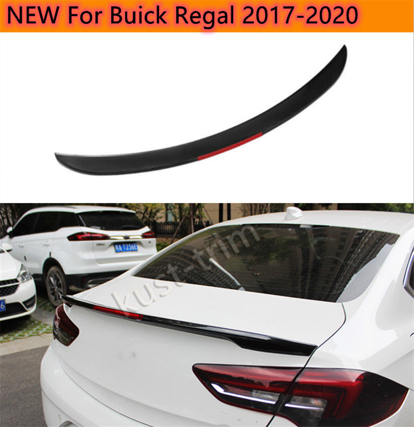 for Buick Regal 2017-2020 Carbon Fiber Rear Trunk Spoiler Wing Flap W/Reflector
