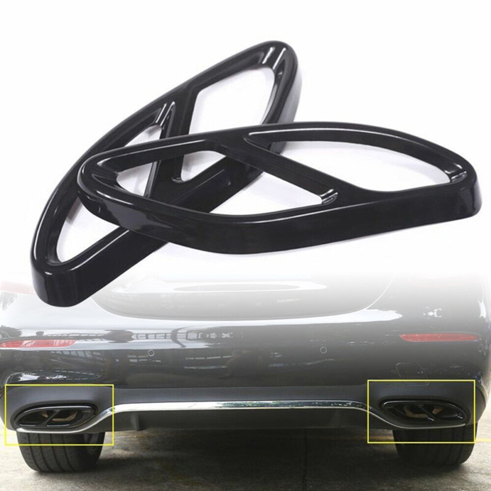 Left  Right Rear Cylinder Air-Out Pipe Mufflers Cover Fit For A/B/C/E/GLC-Class