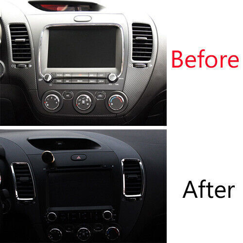 Middle Air Outlet Vent Frame Cover Trim for Kia K3 Forte 2014-2018 Chrome Steel