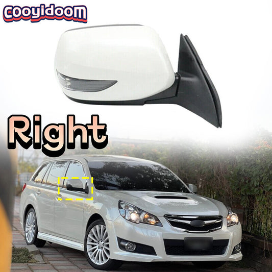 Right White Door Wing Mirror 9Pins Power Fold Heated for Subaru Legacy 2010-2012