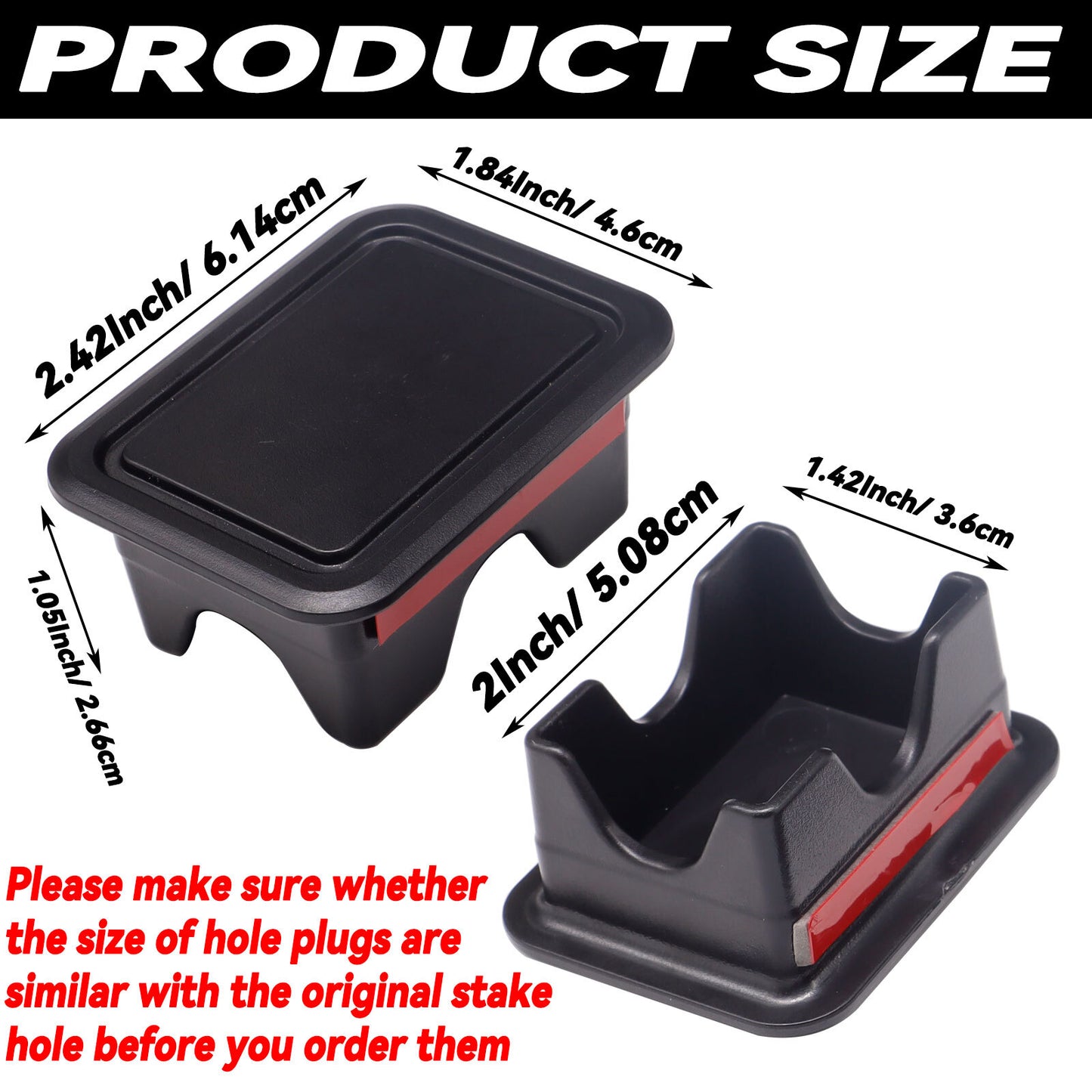 2pcs Stake Pocket Covers Truck Bed Rail Hole Plugs for Dodge for Ram 1500 2500 2019+ Q