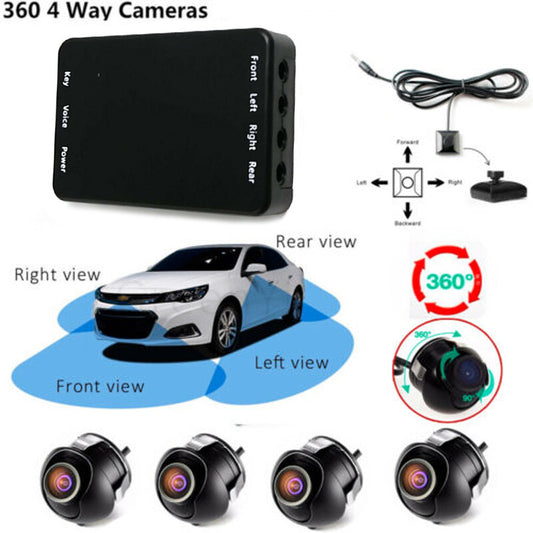 Car Parking Panoramic View Rearview Camera System 360 Degree View 4 Way Cameras