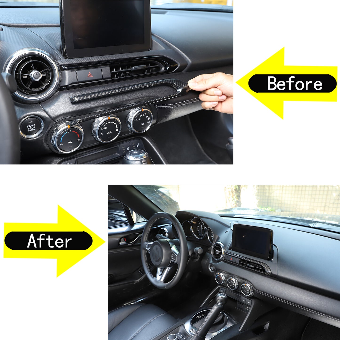 16-24 carbon fiber fits for Mazda MX-5 Miata fourth interior air conditioning trim left-hand drive - n