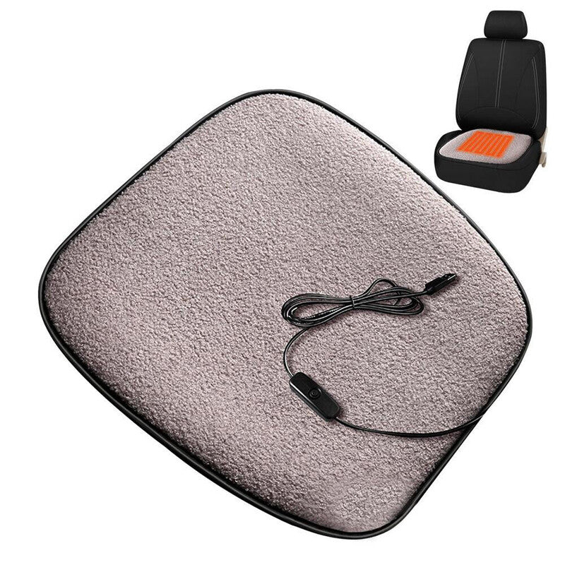Car Thermostat Heating Cushion Cover USB Heated for Seat Lamb Velvet Winter Part v