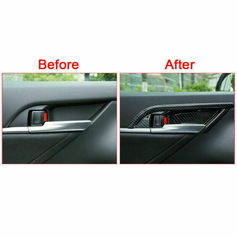 for Toyota for Camry 2018-2023 Carbon Fiber ABS Inner Door Handle Bowl Cover Trims