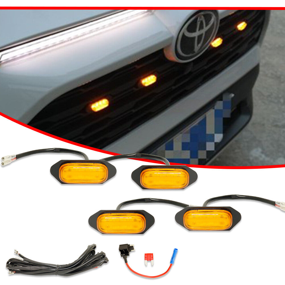Amber Lens Style LED Light for RAV4 2019+ Front Grill / Grille - v