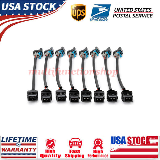8-Piece Fuel Injector Wiring Harness Adapter Pack for Jetronic EV1 to for Mini Multic 2