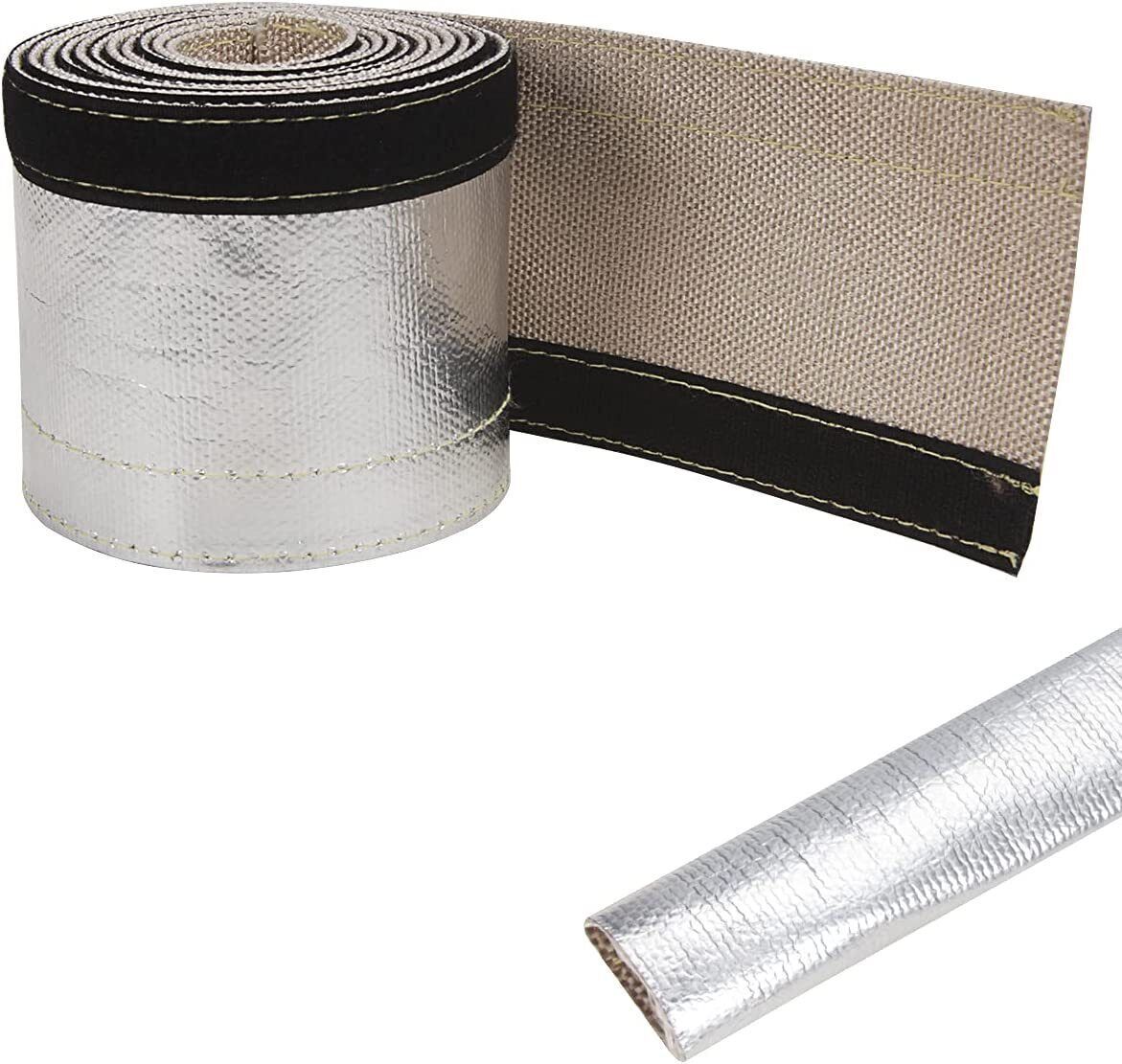 1/2 inch x 10 ft thermal shroud, aluminized thermal insulation shroud, fuel line heat sink