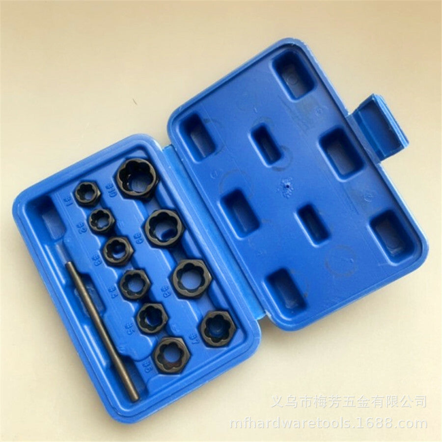 11-piece boxed nut and bolt remover/crusher bolt removal tool kit - n