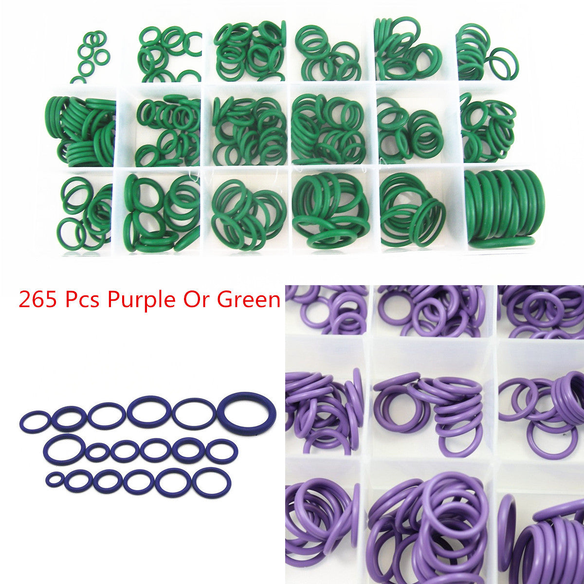265 Pcs Car A/C System Air Conditioning O Ring Seals Set Rapid Repair Kit Tool Q