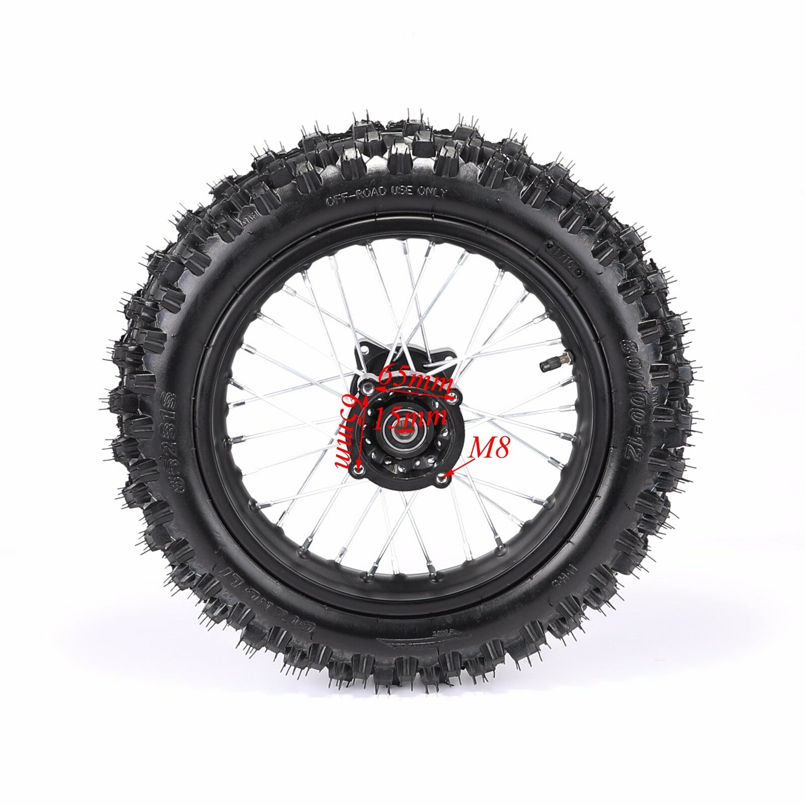 12-inch rear wheel swingarm kit, 80/100-12 tires, 3.00-12 rims, bicycle CRF50, CRF70, SSR