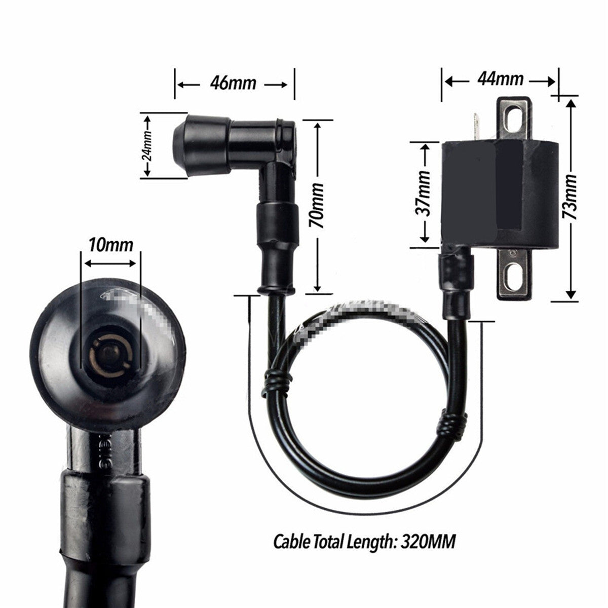 12V 90 Degree Elbow Ignition Coil Set Spark Plug Wire For Motorcycles Scooters Q