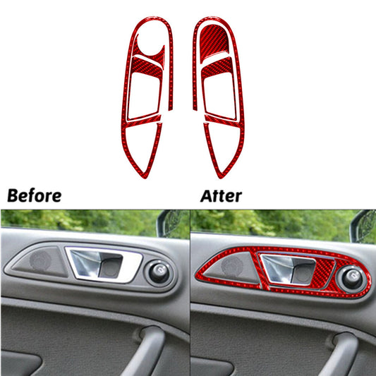 for Mercedes R-Class 2009-2012 4Pcs Door Storage Trim Strip Cover Carbon Fiber v