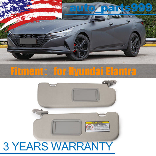 2-Pack Car Sun Visors 852103X000TX for 2011-2015 for Hyundai for Elantra 2.0L & 1.8L, Light Grey. n