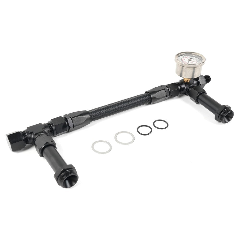 Braided Dual Feed Carb Fuel Line Kit Holley 4150 Carburetor Black Anodized AN8 Q