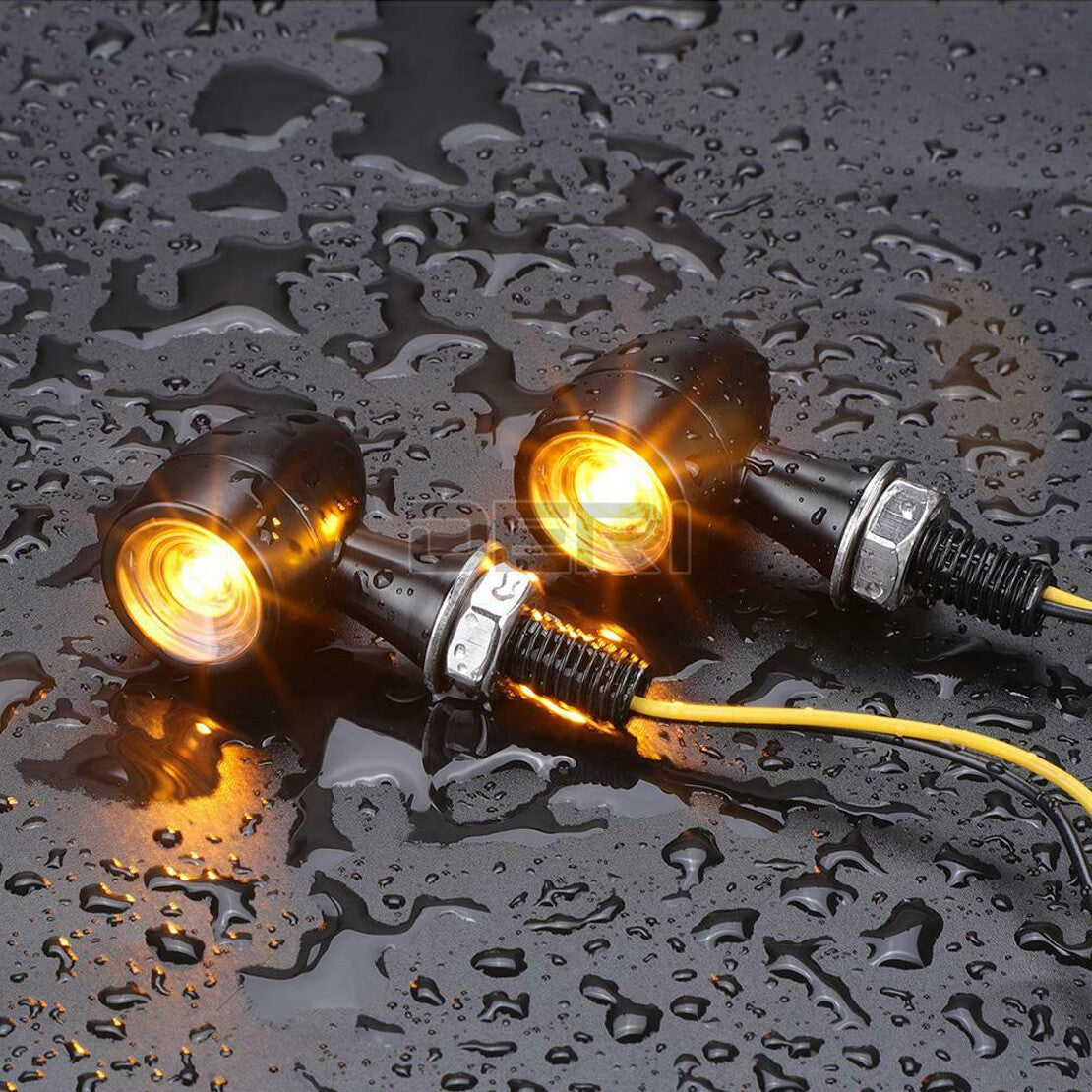 2x Motorcycle Turn Signal Light Indicator Lamp Fit for Bobber Cafe Racer v