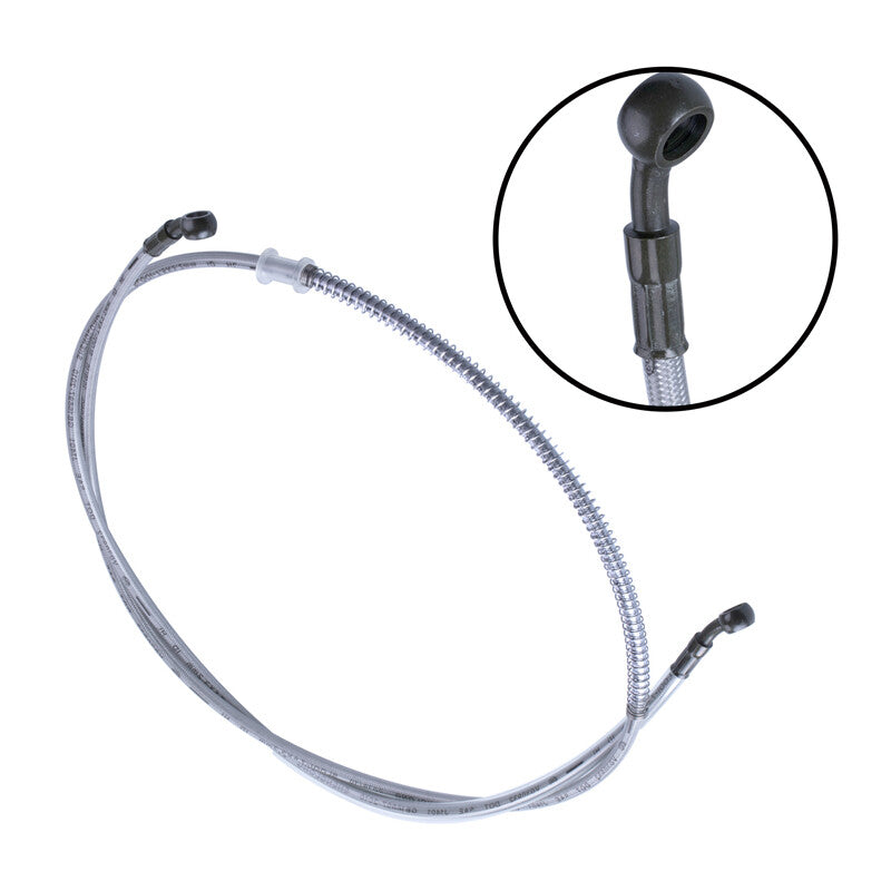 US 180cm/70.87 M10 Motorcycle Brake Oil Hose Pipe Stainless Steel End Braided v