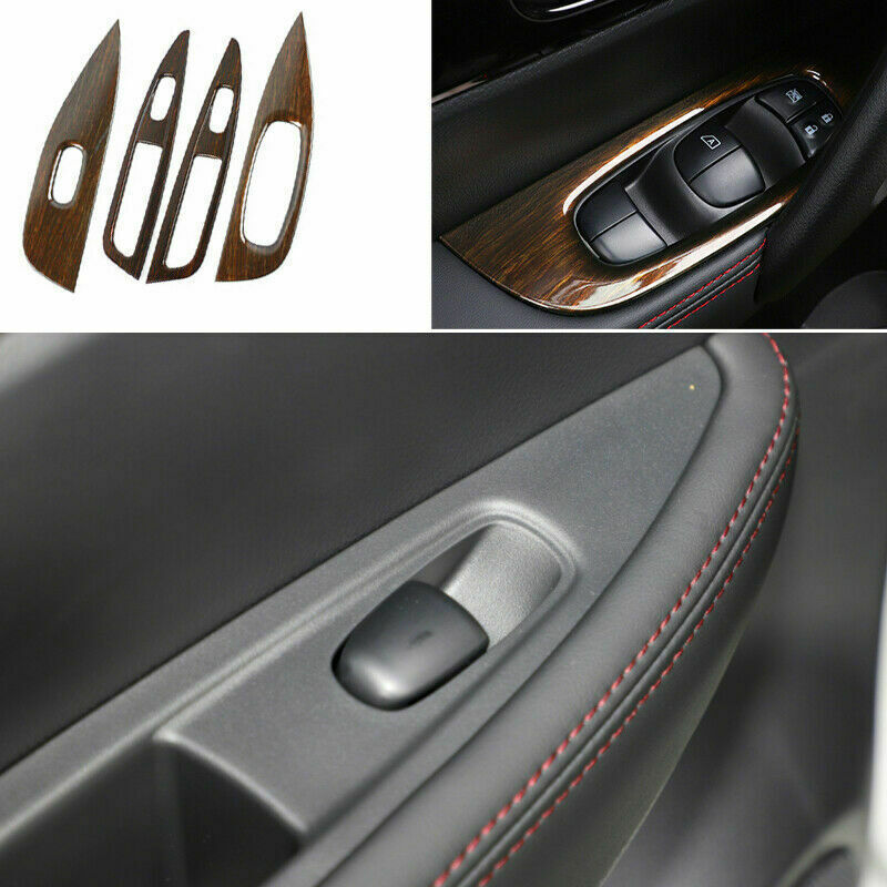 for Nissan Rogue Sport 2017-2021 Wood Grain Glass Window Lift Switch Cover Trim