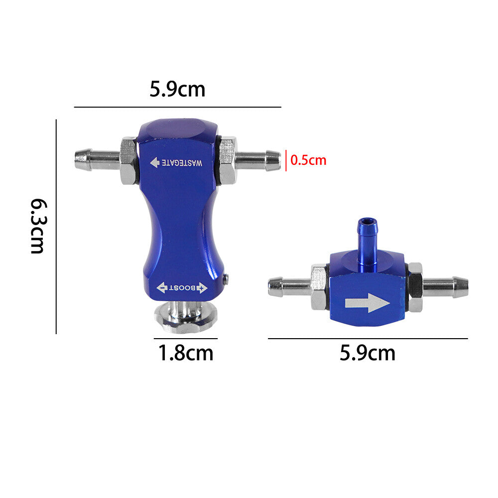Adjustable Tee Manual Turbo Boost Controller Bleed Valve Petrol Diesel Kit Blue