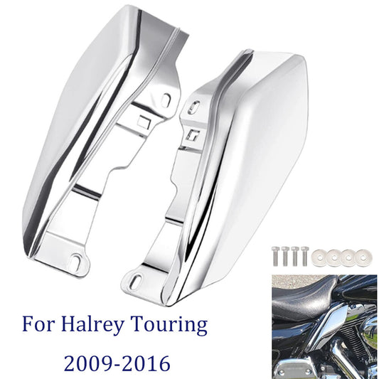 Chrome-framed air deflector heat shield suitable for Harley-Davidson Touring models 2009 and later. n