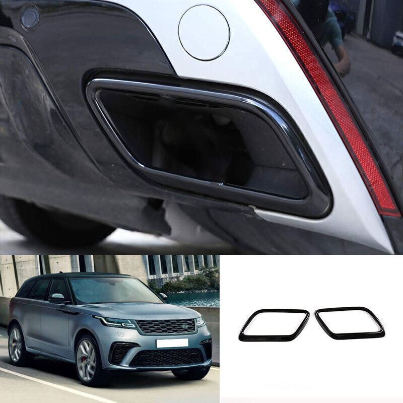 for Range Rover Velar 2017-2023 Black Steel Car Rear Exhaust Tip Tail Pipe Cover
