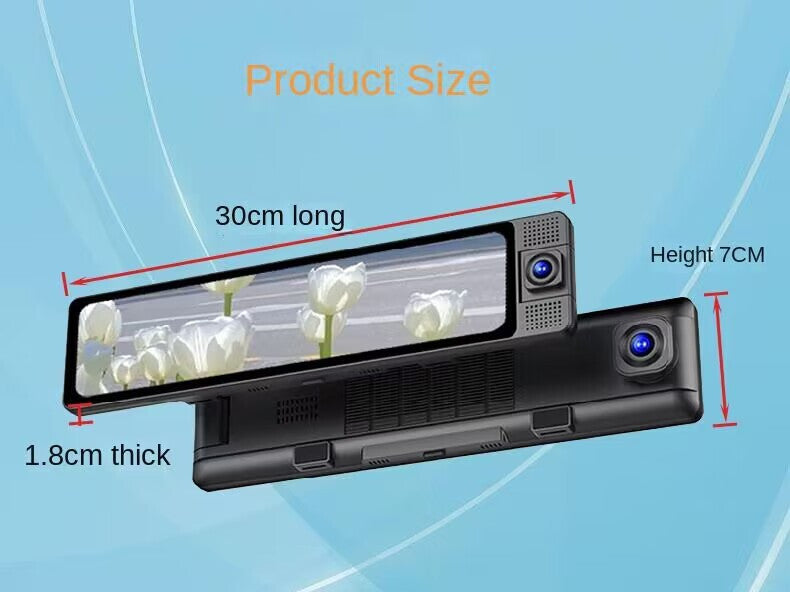 Car Touch Screen Video Recorder Rear View Camera Mirror DVR Dash Cam G-Sensor