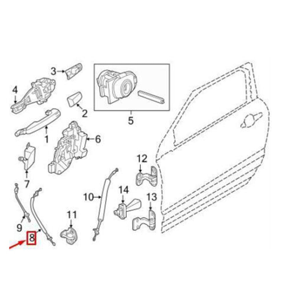 Front Door Lock Cable fit for Land Rover for Range Rover Evoque 2012-19 LR025409