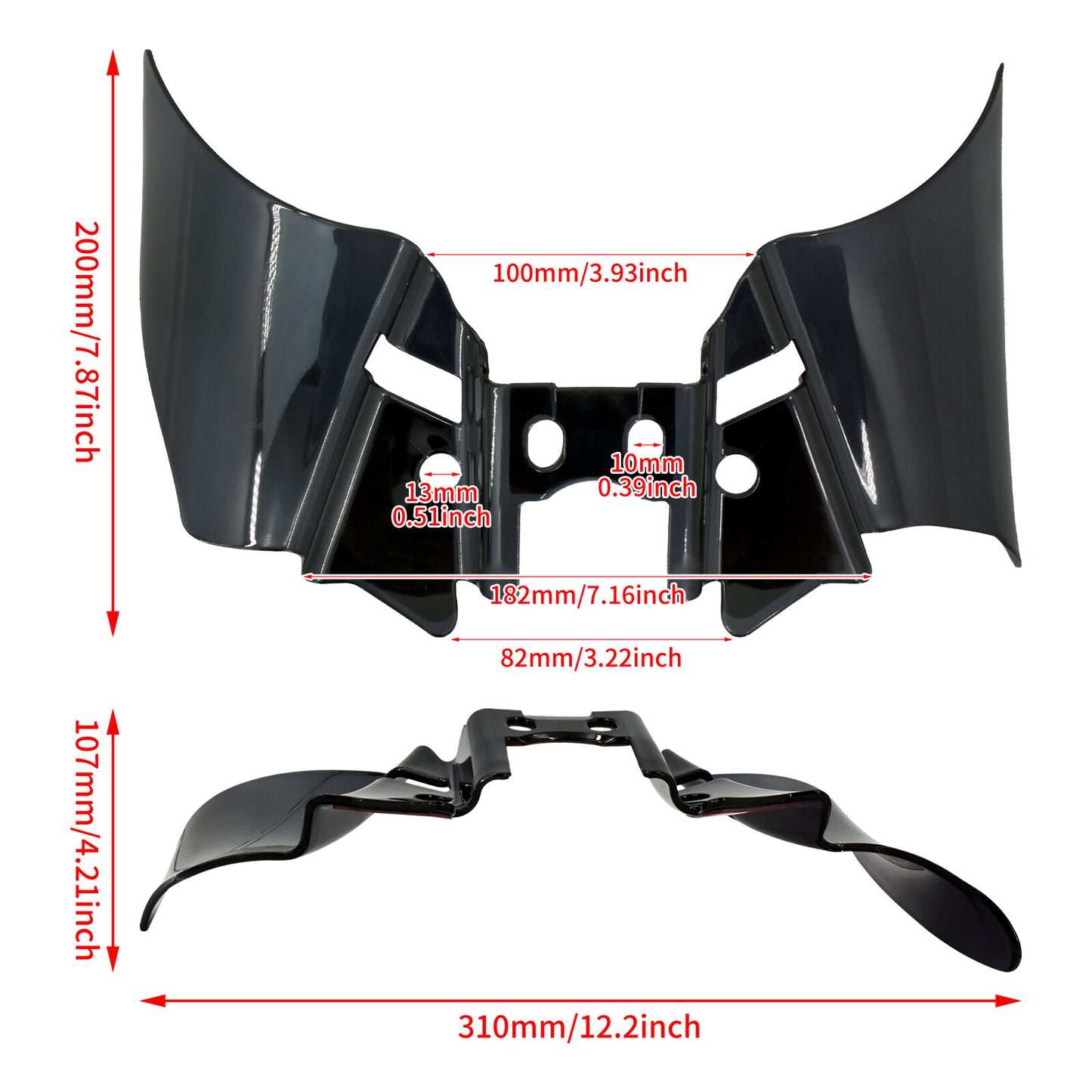 Black ABS Reflective Saddle Heat Air Deflector Fits for Harley Dyna 1999-2017
