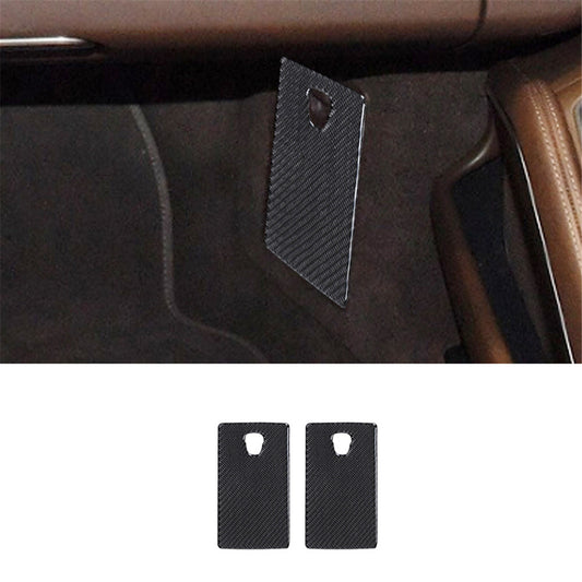 2Pcs Carbon Fiber OBD Interface Panel Trim Cover for Porsche 718 2016-2022