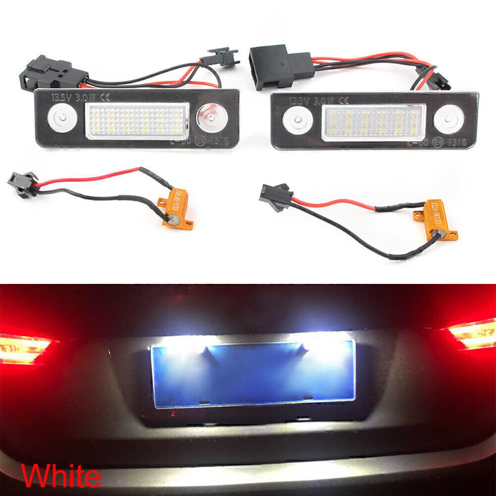 2X DC 13.5V White LED Car Rear License Plate Light Fit for Skoda Octavia 1Z