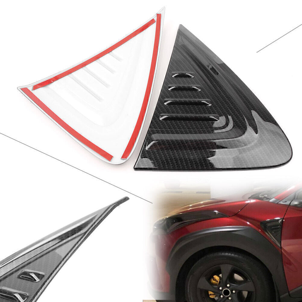 2pcs Carbon Fiber Side Wing Fender Air Vent Cover Trim for Toyota C-HR 2016-2018