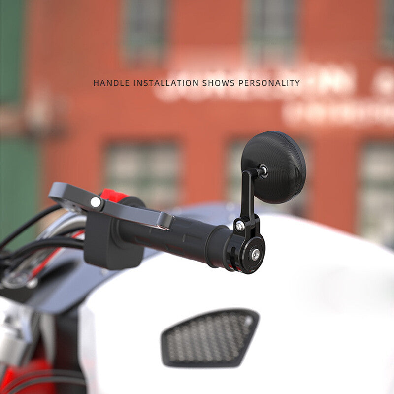 2-Piece Adjustable Motorcycle Round CNC Handlebar Side Retro Rearview Mirrors n