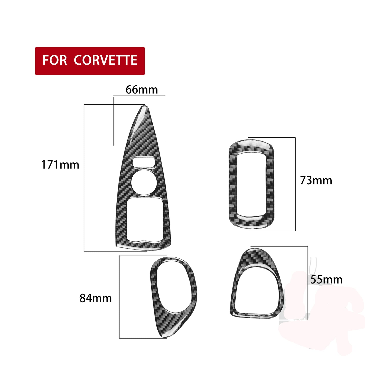 2X Carbon Fiber Interior Central Console Side Cover Trim for Lexus GS 2006-2011 v