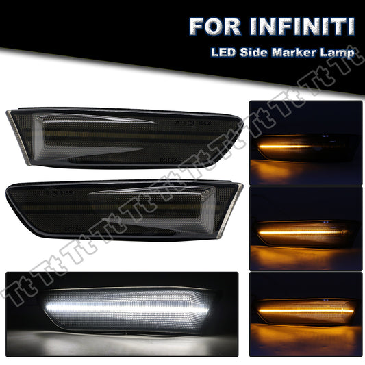 Sequential Switch LED Side Marker Signal Lights for 03-07 for Infiniti G35 Coupe- v