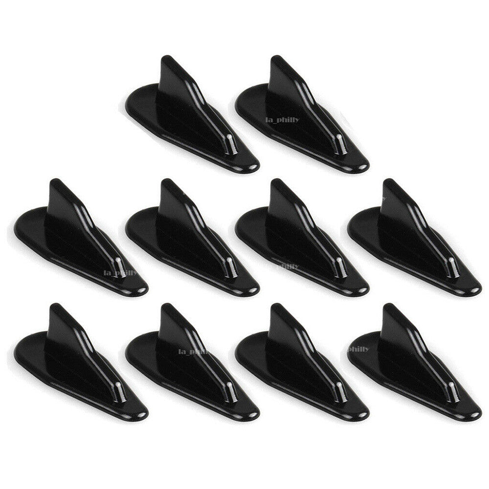 10 Pcs Universal EVO-Style ABS Roof Shark Fins Spoiler Wing Kit Vortex Generator Q