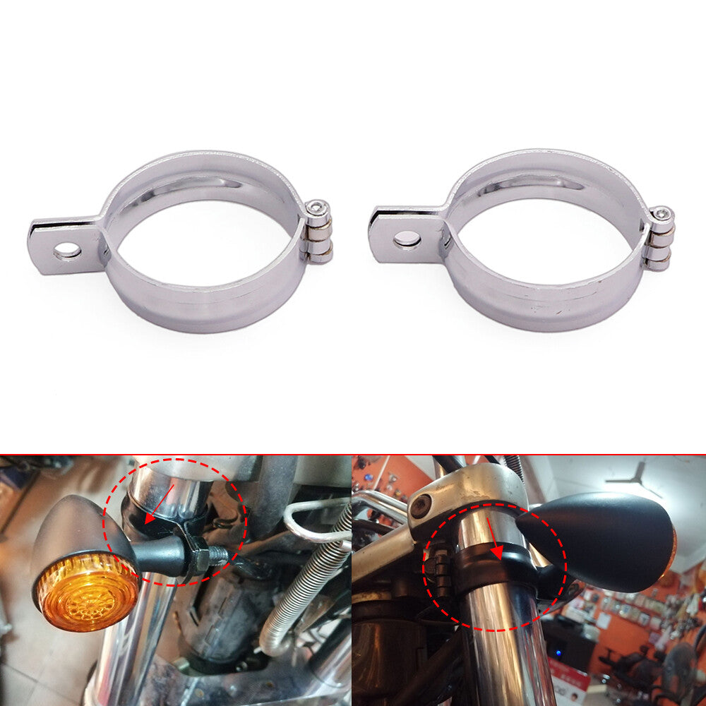 Motorcycle Front Fork Mount Clamp 34-60mm Turn Signal Light Mount Bracket Holder Q