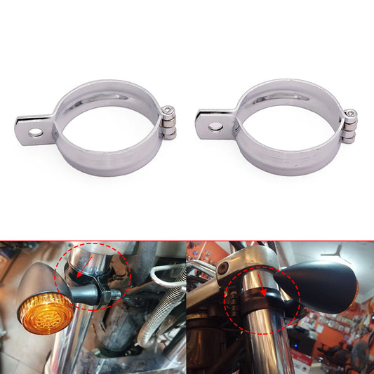 Motorcycle Front Fork Mount Clamp 34-60mm Turn Signal Light Mount Bracket Holder Q