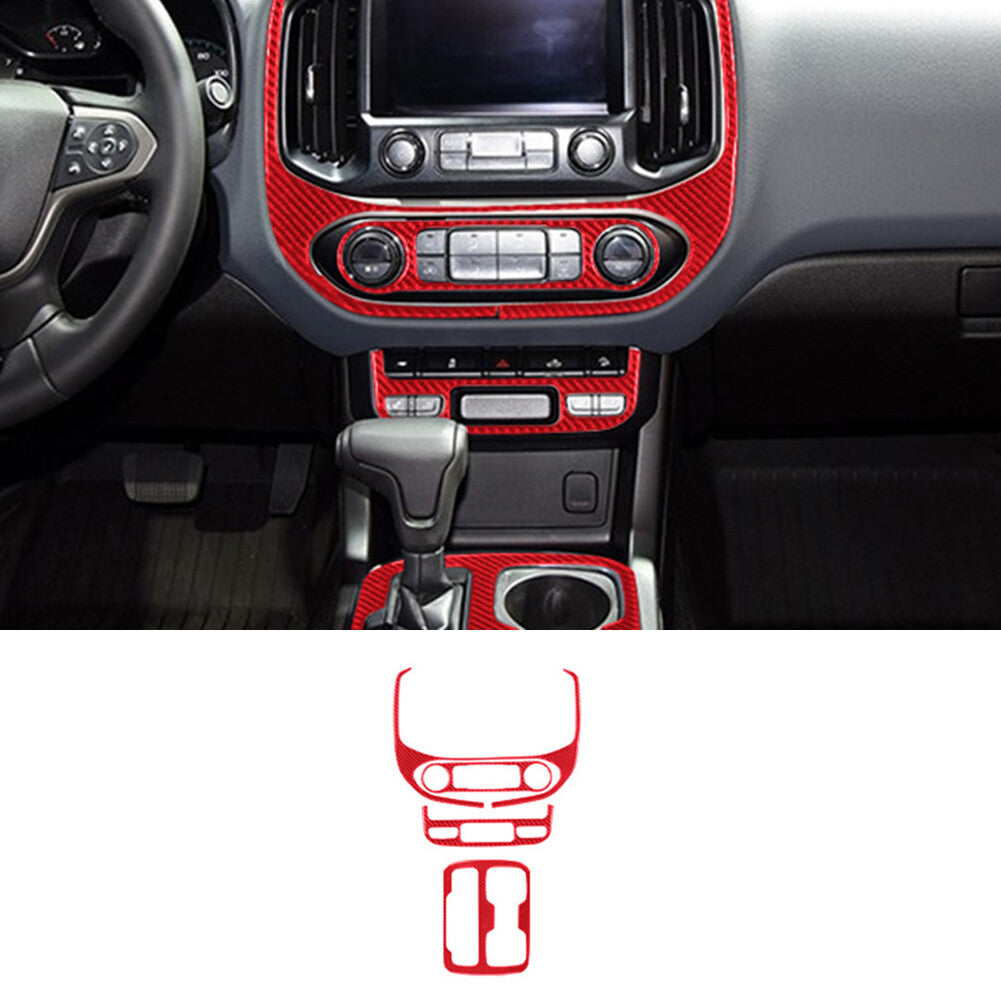 4x Red For Tacoma 2012-2015 Center Vent TYP A Trim Cover 2WD Carbon Fiber v