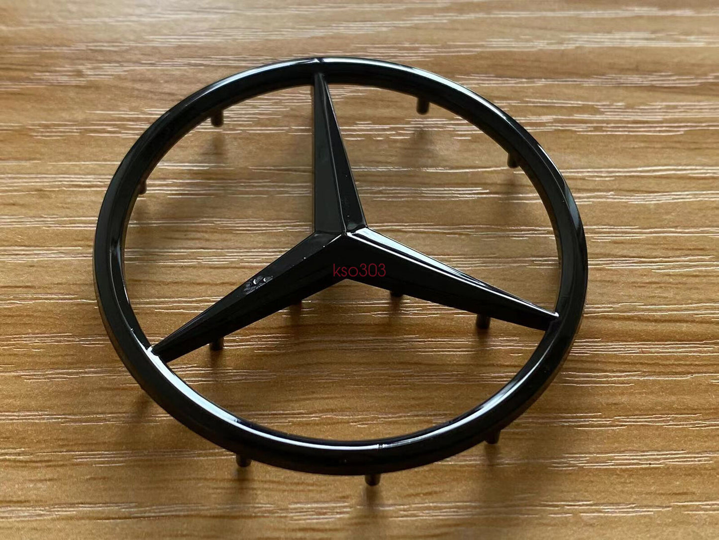 3D for Mercedes M-B w/ Pins Glossy Black Star Emblem Badge 2 52mm AMG