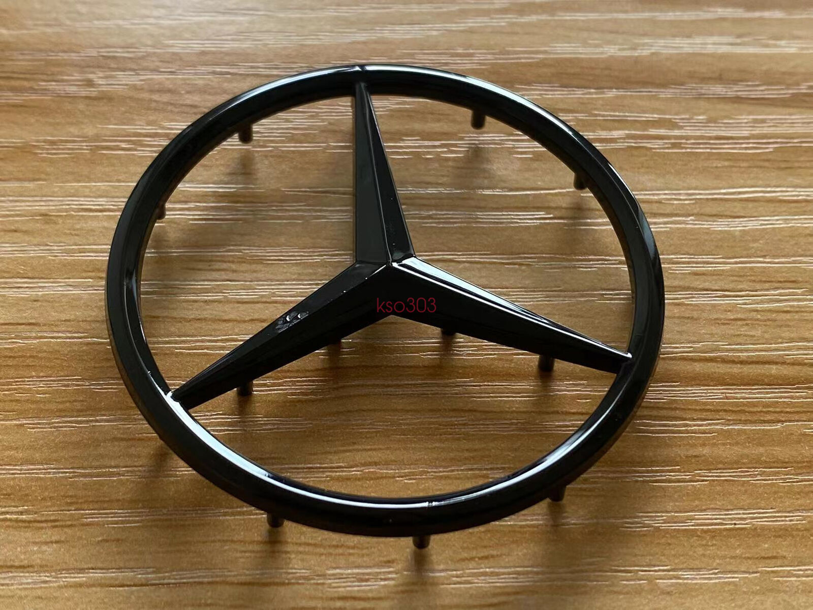 3D for Mercedes M-B w/ Pins Glossy Black Star Emblem Badge 2 52mm AMG