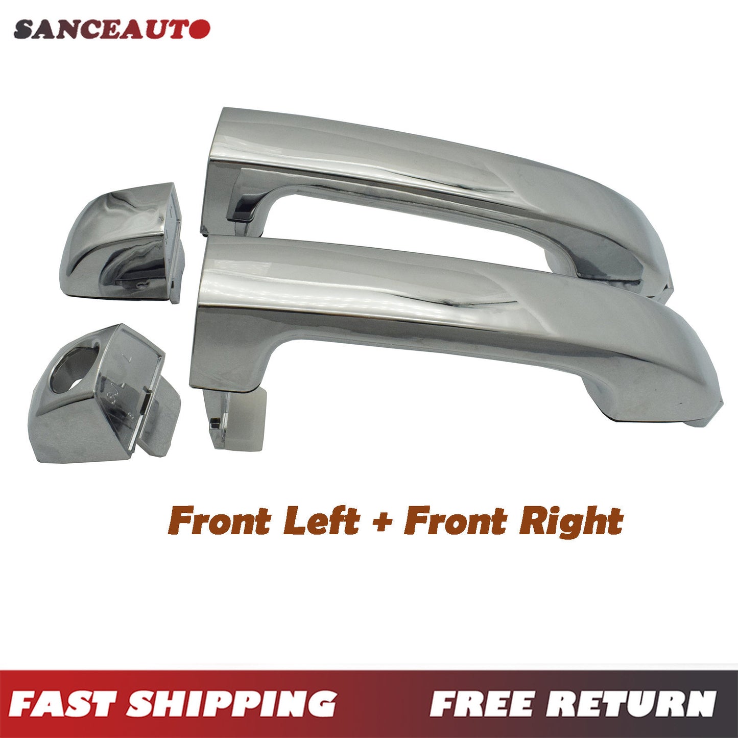 Chrome front left and right exterior door handles for Hyundai ix55 Veracruz 2007 - 2012 - n