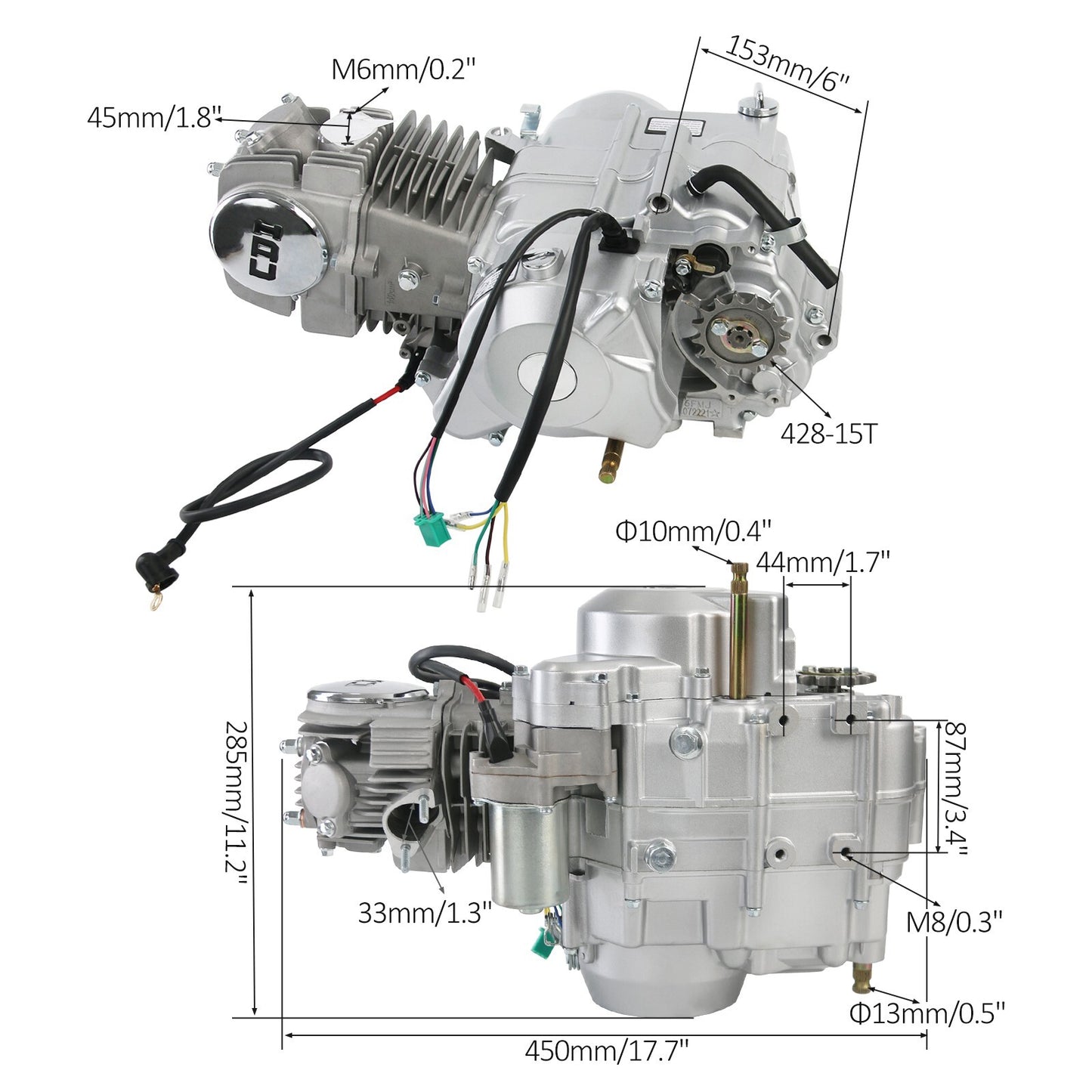 Racing 140cc engine motor kit with electric start for Dirt Pit bikes Z50, QR50, CT70, and 110