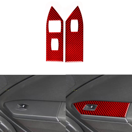 6x Carbon Fiber Window Lift Button Panel Cover Trim For Model 3/Y 2017-22 v