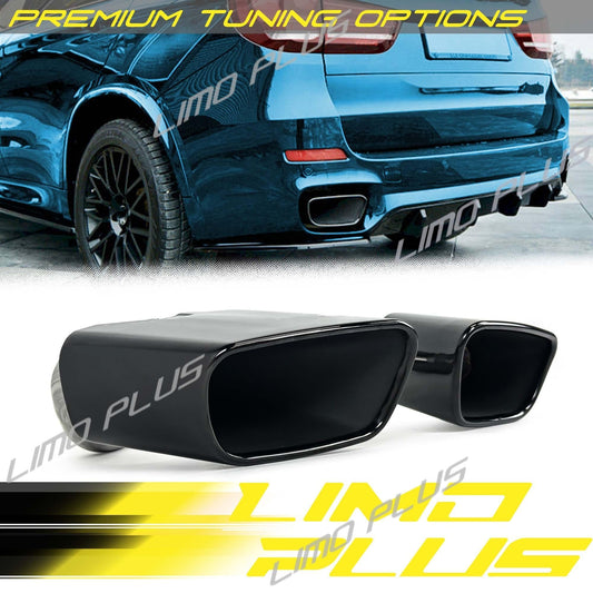 Black Sport Exhaust Pipe Muffler Tips for BMW X5 F15 35i M-Sport 2014-2018 Q
