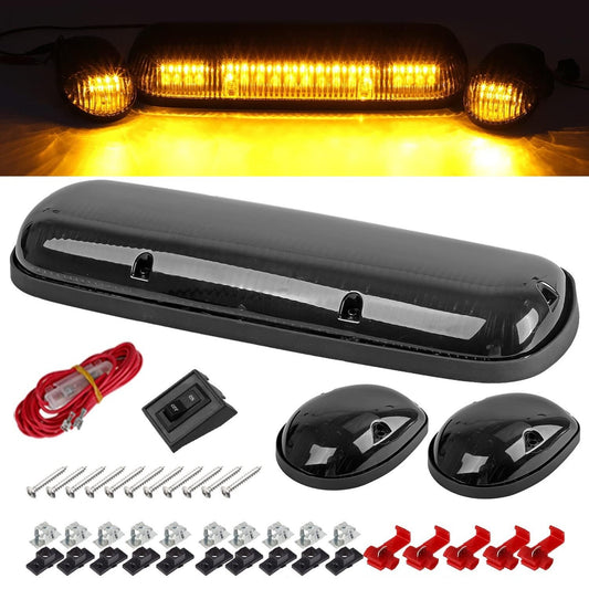3-pack amber LED cab roof marker lights for 2002-2007 for GMC for Sierra 1500 n